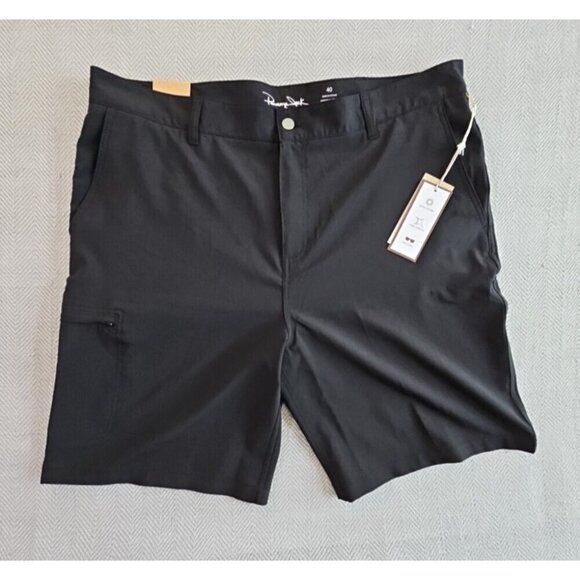 Panama Jack Shorts Men's 40 Black NWT Quick Drying 4 Way Stretch 8" Inseam NEW - Picture 1 of 12